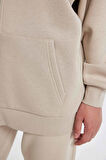 DeFacto Oversize Fit Kapüşonlu Kalın Kumaş Basic Fermuarlı Sweatshirt V4233AZ24WNBG123