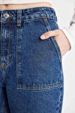DeFacto Wide Leg Kargo Yüksek Bel Uzun Jean Pantolon C7326AX24AUNM34