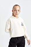 DeFacto Kız Çocuk Cepli Kapüşonlu Baskılı Okul Sweatshirt C7764A824AUER134