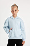DeFacto Kız Çocuk Cepli Kapüşonlu Baskılı Okul Sweatshirt C7764A824AUBE215