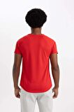 DeFactoFit Slim Fit Dar Kesim Bisiklet Yaka Baskılı Sporcu Kısa Kollu Tişört V2887AZ24SPRD2