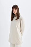 DeFacto Oversize Geniş Kalıp Basic Düz Sweatshirt Tunik D0410AX24SMBG737