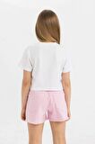 DeFacto Kız Çocuk Relax Fit Bisiklet Yaka Basic Düz Kısa Kollu Tişört C9775A824HSWT36