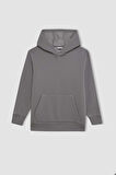 DeFacto Erkek Çocuk Kapüşonlu Kalın Okul Sweatshirt C7565A824AUGR436
