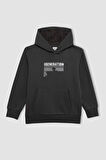DeFacto Erkek Çocuk Cepli Yazı Baskılı Kapüşonlu Okul Sweatshirt C7567A824WNAR213