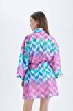 Regular Fit Desenli Pamuklu Kimono-Fall in Love
