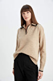 DeFacto Regular Fit Polo Yaka Kazak A3868AX24WNBG303