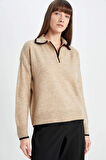 DeFacto Regular Fit Polo Yaka Kazak A3868AX24WNBG303