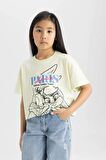DeFacto Kız Çocuk Looney Tunes Bisiklet Yaka Kısa Kollu Tişört C4822A824SMGN653