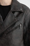 DeFacto Slim Fit Polo Yaka Suni Deri Ceket Mont C5748AX24AUBN338