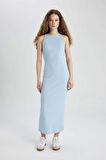 DeFacto Bodycon Halter Yaka Fitilli Kaşkorse Maxi Kolsuz Elbise A4828AX24SMBE366
