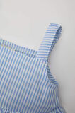 Kız Bebek Kare Yaka Çizgili Poplin Askılı Bluz