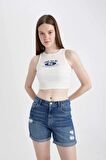 DeFacto Boyfriend Yüksek Bel Jean Şort C2468AX24SMNM28