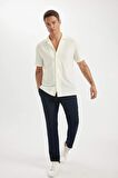 DeFacto Modern Fit Yazlık Polo Yaka Penye Kısa Kollu Gömlek C4125AX24SMER85