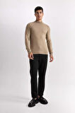 DeFacto Slim Fit Dar Kesim Yarım Balıkçı Yaka Basic Düz Triko Kazak R1127AZ24WNBG684