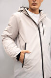 Su İtici Regular Fit Kapüşonlu Fermuarlı Mont