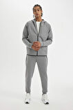 DeFactoFit Slim Fit Sporcu Jogger Eşofman Altı Dar Kesim Skuba Dalgıç Kumaş Standart Paça Beli Bağcıklı Lastikli Paça Z9112AZ24AUGR490