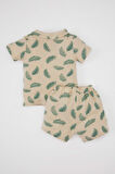 DeFacto Erkek Bebek Desenli Polo Yaka Kısa Kollu Tişört Şort Waffle 2'li Takım C7862A524SMBG286