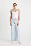 DeFacto Wide Leg Normal Bel Uzun Jean Yıkamalı Pantolon D2963AX24HSNM39