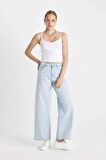 DeFacto Wide Leg Normal Bel Uzun Jean Yıkamalı Pantolon D2963AX24HSNM39