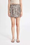 DeFacto Normal Bel Kısa Paça Leopar Desenli Maroken Şort Etek D1135AX24HSBK27