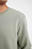 DeFacto Regular Fit Bisiklet Yaka Kalın Basic Düz Sweatshirt T3777AZ24AUGN1247