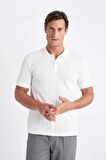 DeFacto Regular Fit Kısa Kollu Dokulu Triko Polo Tişört C4140AX24SMER85