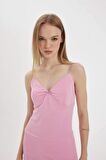 DeFacto Coool Slim Fit V Yaka Askılı Maxi Elbise D3608AX24SMPN253