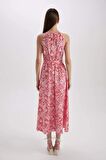 DeFacto Halter Yaka Desenli Kolsuz Maxi Elbise D2649AX24HSPN646