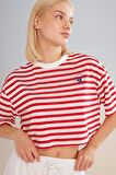 DeFactoFit Crop Bisiklet Yaka Çizgili Sporcu Kısa Kollu Tişört C5823AX24SMRD51