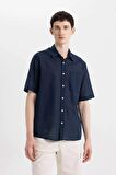 DeFacto Relax Fit Yazlık Polo Yaka Pamuklu Kısa Kollu Gömlek C7598AX24SMNV147