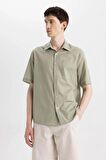 DeFacto Relax Fit Yazlık Polo Yaka Pamuklu Kısa Kollu Gömlek C7598AX24SMGN497
