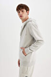 DeFacto Regular Fit Kapüşonlu İçi Yumuşak Tüylü Cepli Basic Düz Fermuarlı Sweatshirt X8331AZ24AUGR184