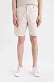 Regular Fit Gabardin Bermuda