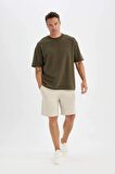 DeFacto Slim Fit Dar Kesim Waffle Basic Düz Şort Z4142AZ24SMBG695