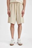DeFacto Relax Fit Pamuklu Cepli Basic Düz Bermuda Şort C7589AX24SMBG695