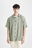 DeFacto Relax Fit Yazlık Polo Yaka Pamuklu Kısa Kollu Gömlek C7394AX24SMGN931
