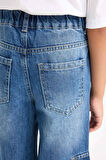 DeFacto Kız Çocuk Wide Leg Kargo Geniş Paça Jean Pantolon C8540A824AUNM28