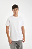 DeFacto Regular Fit Bisiklet Yaka Basic Düz Kısa Kollu Tişört D4797AX24AUWT32