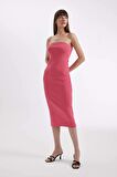 DeFacto Bodycon Straplez Ribana Midi Elbise D4440AX24HSPN628