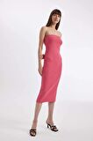DeFacto Bodycon Straplez Ribana Midi Elbise D4440AX24HSPN628
