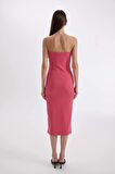 DeFacto Bodycon Straplez Ribana Midi Elbise D4440AX24HSPN628