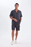 DeFacto Relax Fit Yazlık Polo Yaka Pamuklu Kısa Kollu Gömlek D4540AX24SMAR148