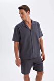 DeFacto Relax Fit Yazlık Polo Yaka Pamuklu Kısa Kollu Gömlek D4540AX24SMAR148