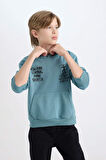 DeFacto Erkek Çocuk Kapüşonlu Sırt Baskılı Sweatshirt C9799A824WNBE528