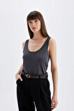 DeFacto Regular Fit U Yaka Keten Karışımlı Basic Atlet D4453AX24HSAR148