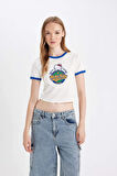 DeFacto Coool Hello Kitty Fitted Ribana Kısa Kollu Tişört D4214AX24HSWT32