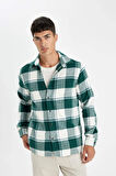 DeFacto Regular Fit Polo Yaka Kareli Flanel Uzun Kollu Gömlek D4283AX24WNGN755