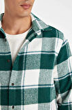DeFacto Regular Fit Polo Yaka Kareli Flanel Uzun Kollu Gömlek D4283AX24WNGN755
