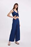 Wide Leg Puantiye Bürümcük Pantolon